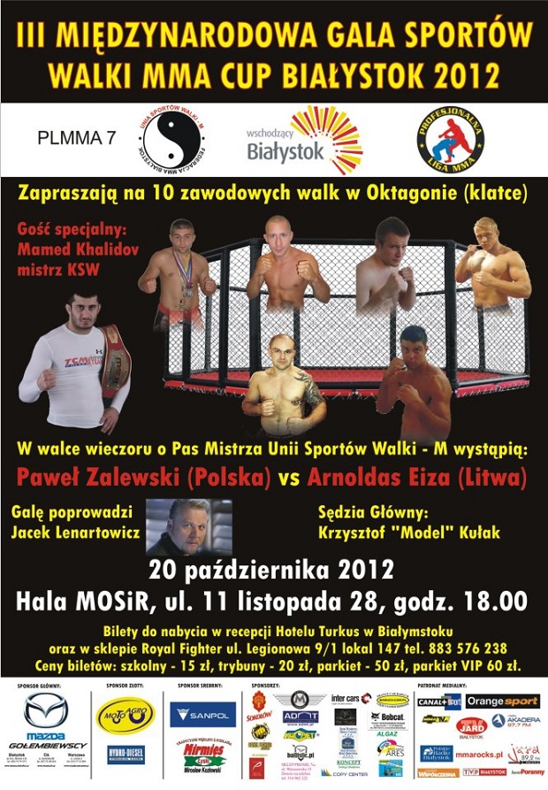 plmma7 Profesojnala Liga MMA 7 / MMA Cup 3 w Białymstoku   rozpiska